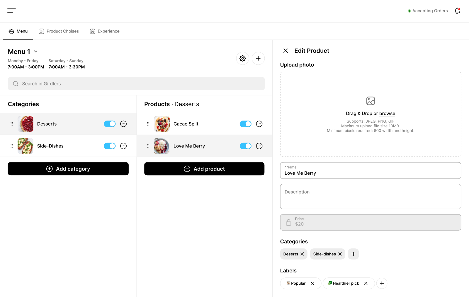 Bibox Restaurant Dashboard